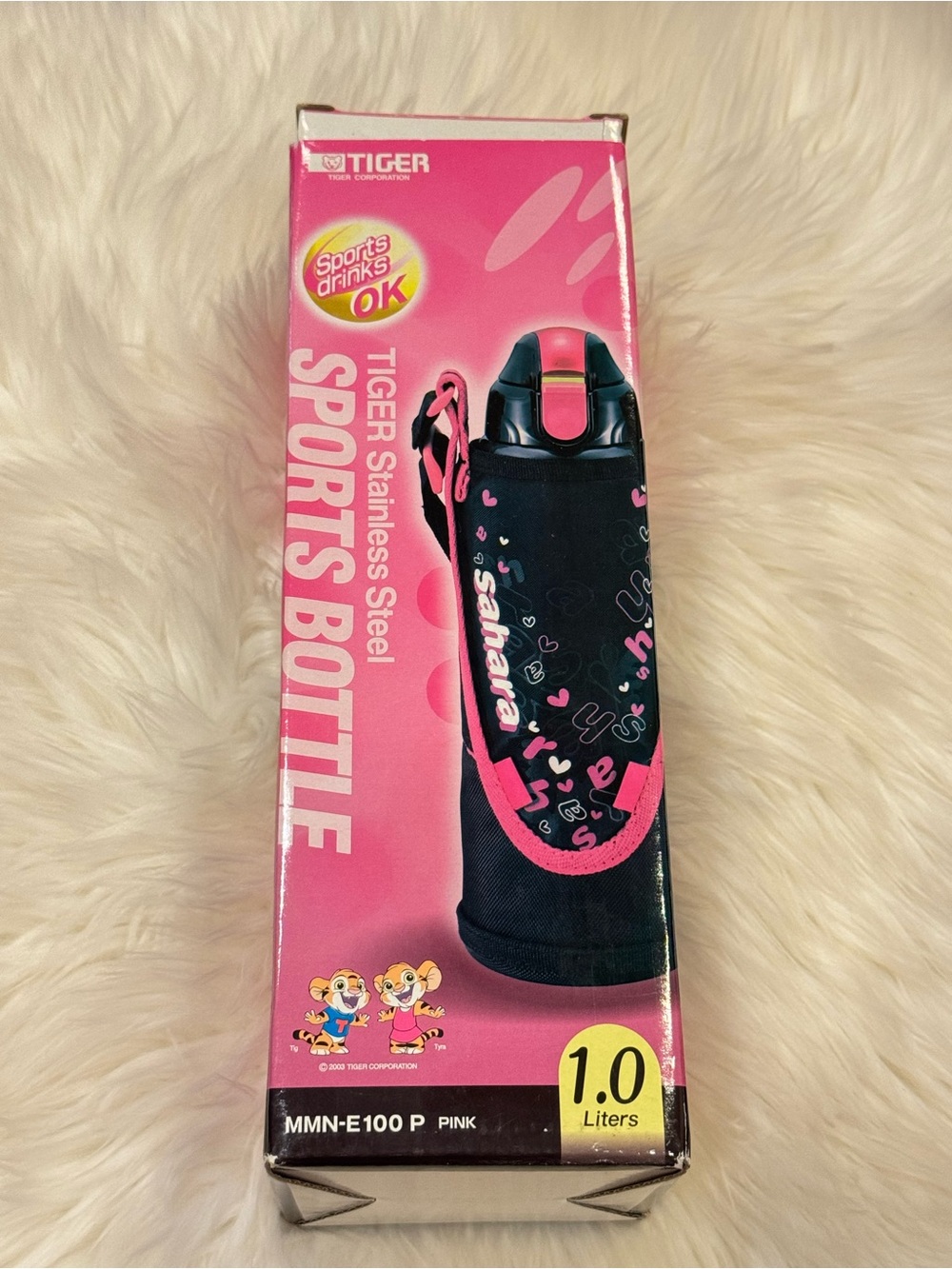 Tiger Stainless Steel Sports Bottle 1.0L - Pink/black